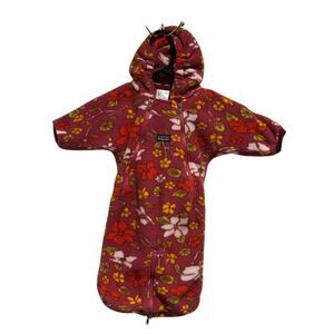 Patagonia Kids Floral One Piece Footie - Red and White